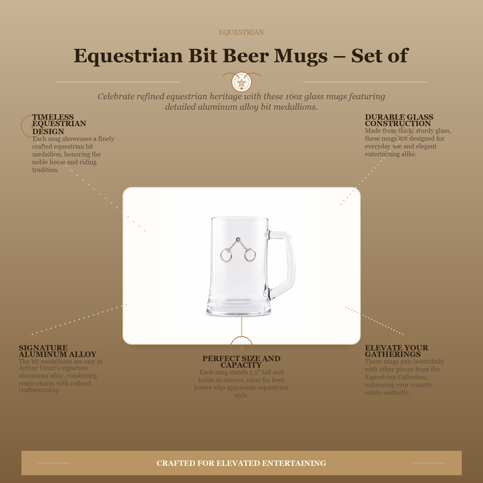 Equestrian Bit Beer Mugs – Set of 2