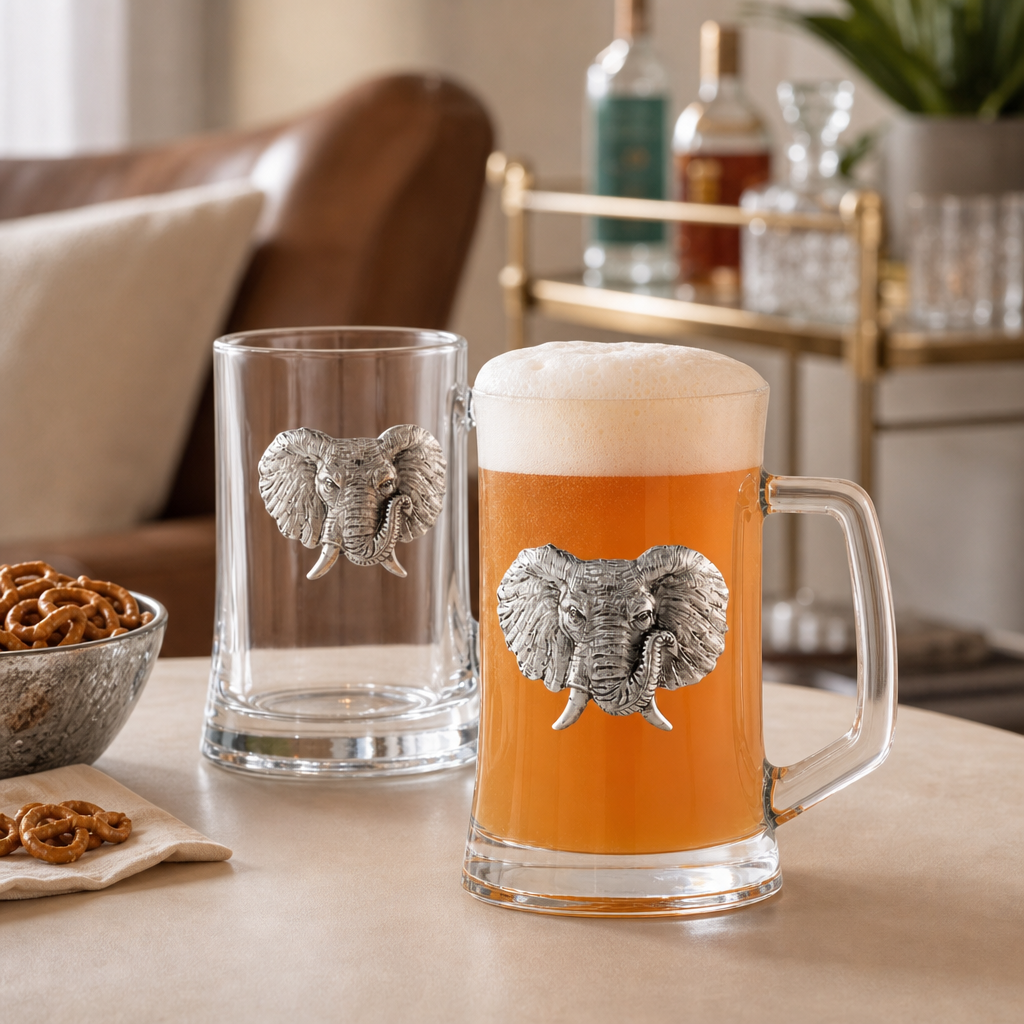 Elephant Beer Mugs - Set of 2 2