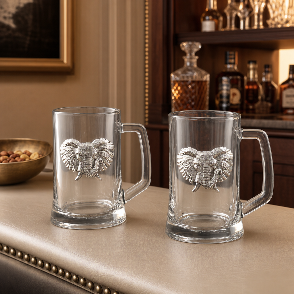 Elephant Beer Mugs - Set of 2 3