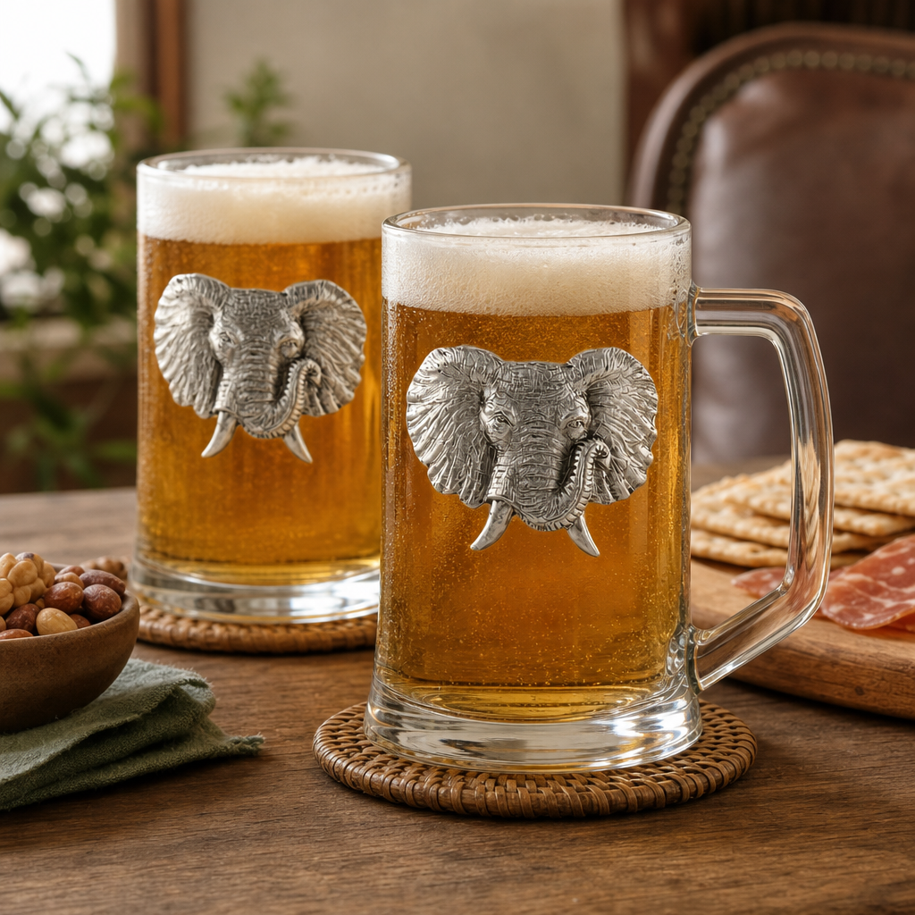 Elephant Beer Mugs - Set of 2 9