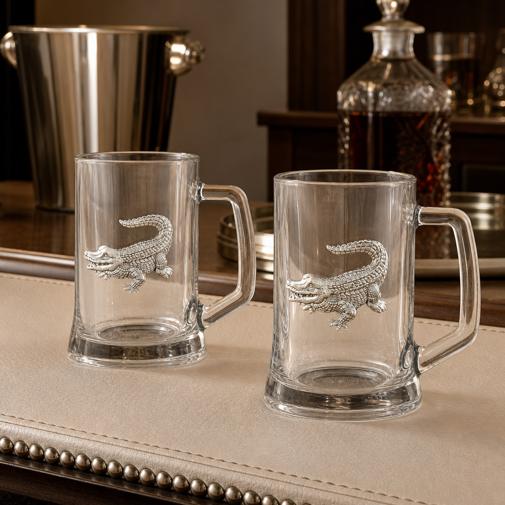 Alligator Beer Mugs - Set of 2 3