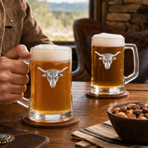 Longhorn Beer Mugs - Set of 2 4