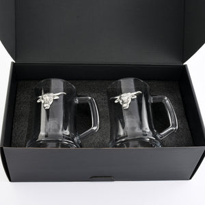Longhorn Beer Mugs - Set of 2 12