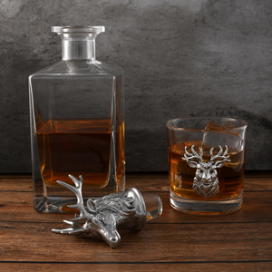 Elk / Deer Bust Decanter Set with Glasses 11
