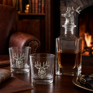 Elk / Deer Bust Decanter Set with Glasses 8