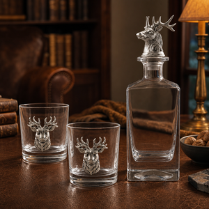 Elk / Deer Bust Decanter Set with Glasses 4