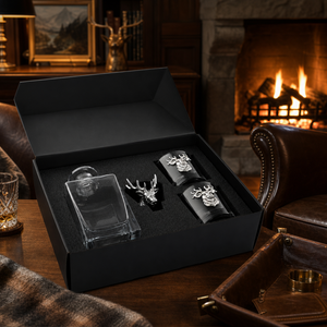 Elk / Deer Bust Decanter Set with Glasses 9