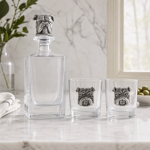 Bulldog Decanter Set with Glasses 7