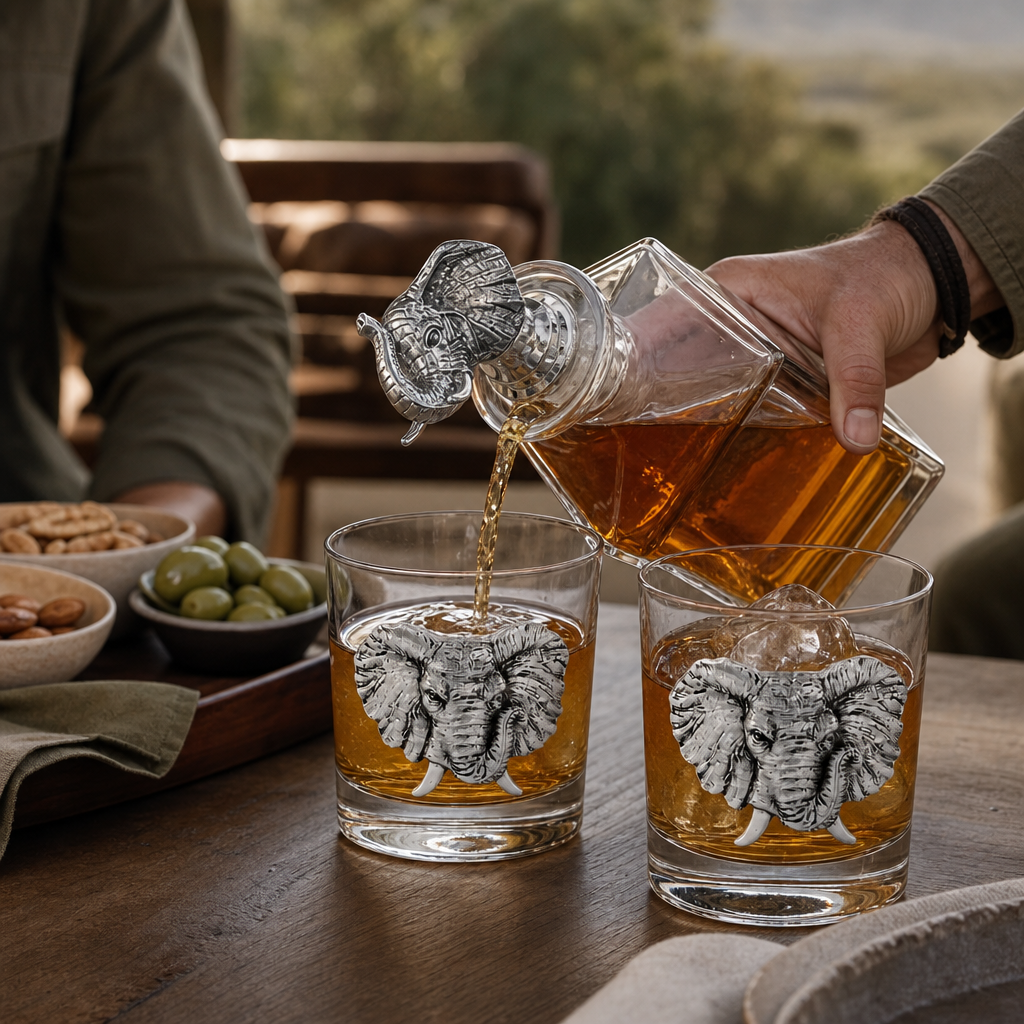Elephant Decanter Set with Glasses 6