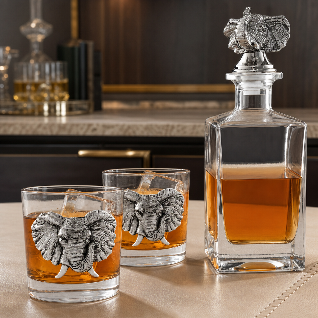 Elephant Decanter Set with Glasses 1