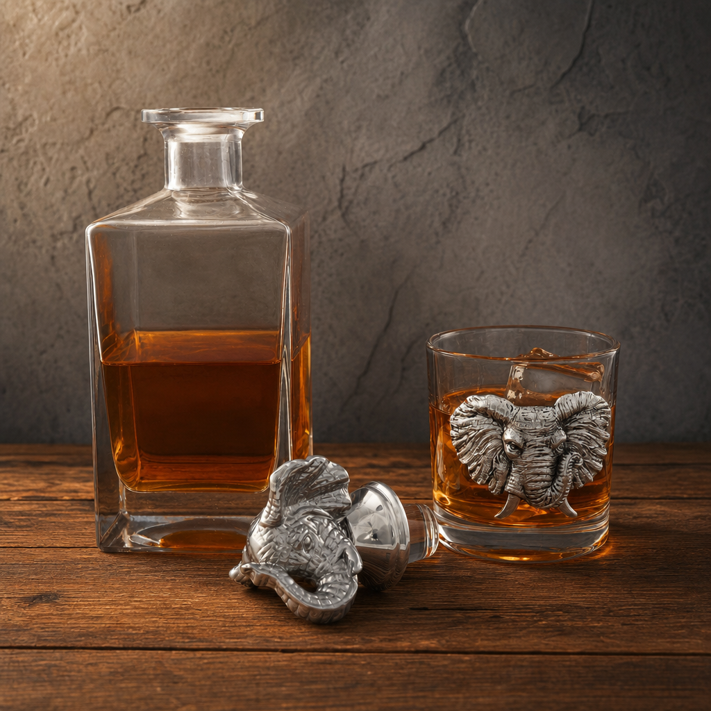 Elephant Decanter Set with Glasses 3