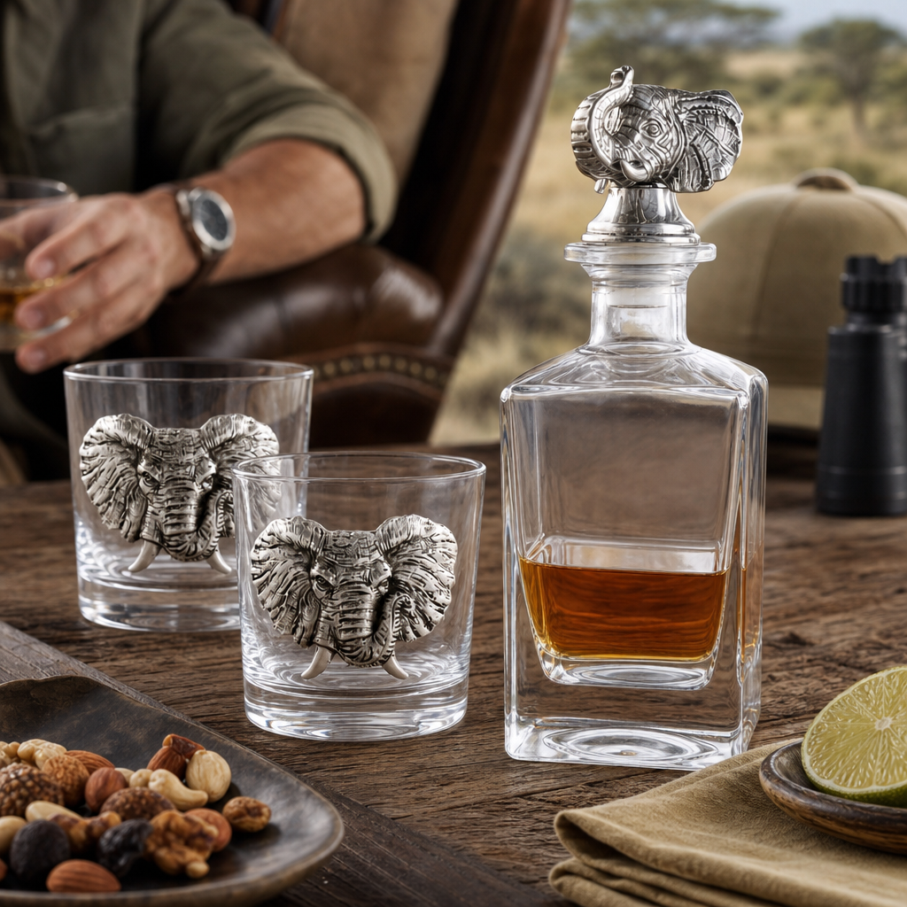 Elephant Decanter Set with Glasses 8