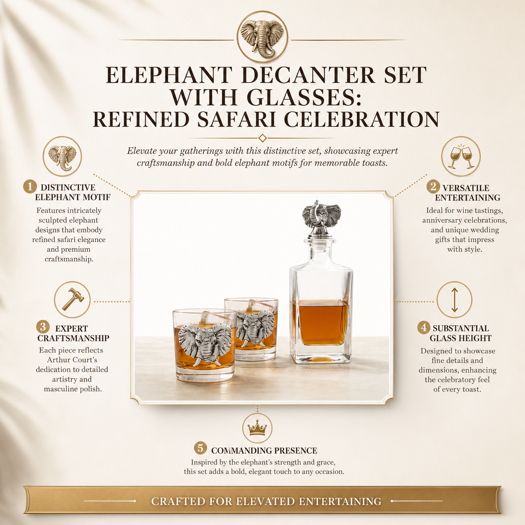 Elephant Decanter Set with Glasses 4