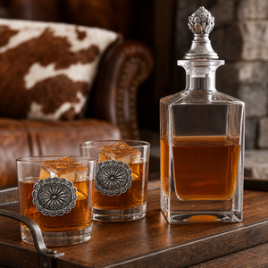 Western Concho Decanter Set with Glasses 2