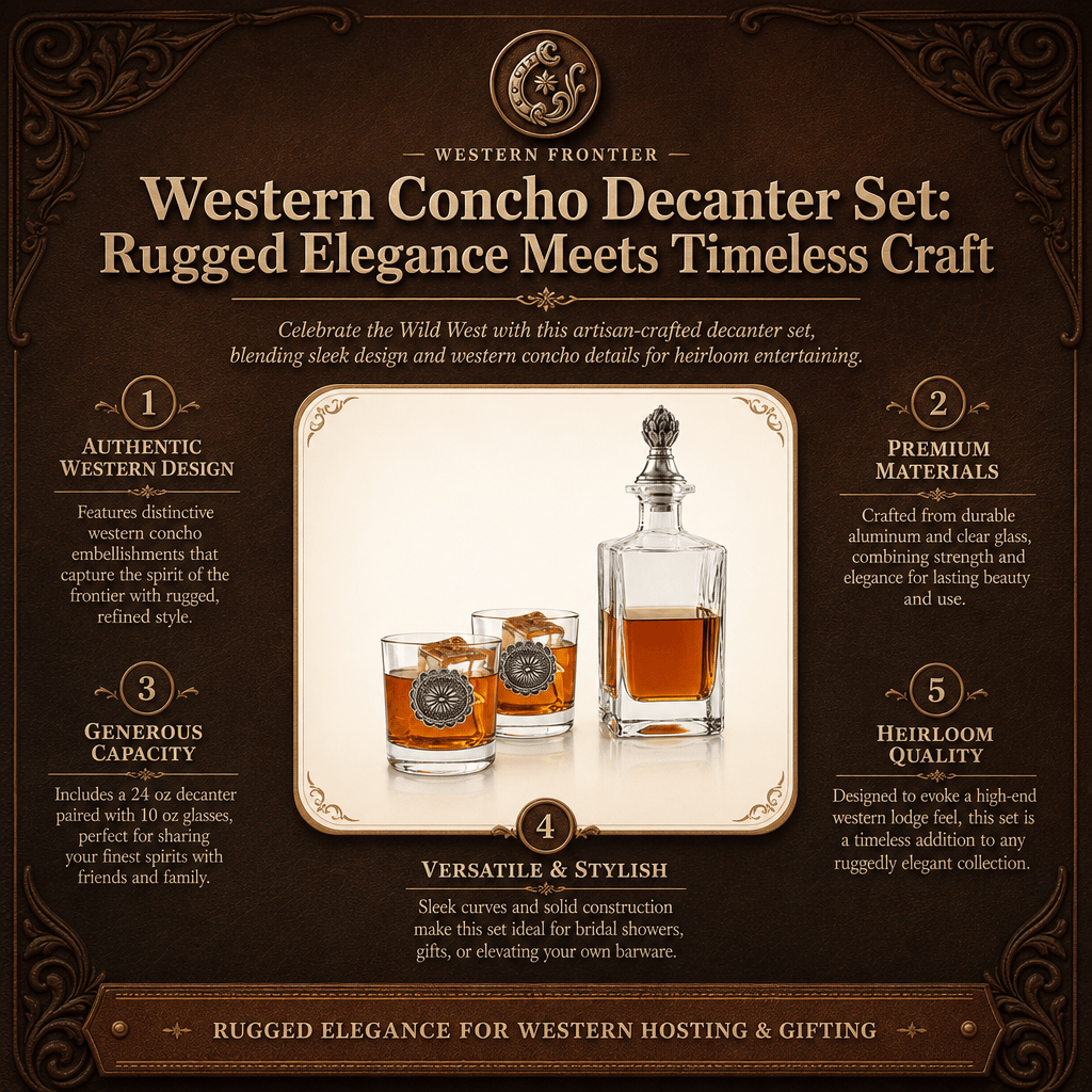 Western Concho Decanter Set: Rugged Elegance Meets Timeless Craft