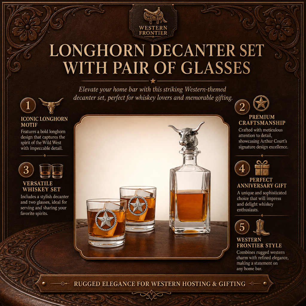 Longhorn Decanter Set with Pair of Glasses