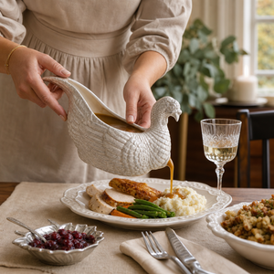 Stoneware Turkey Gravy Boat 4