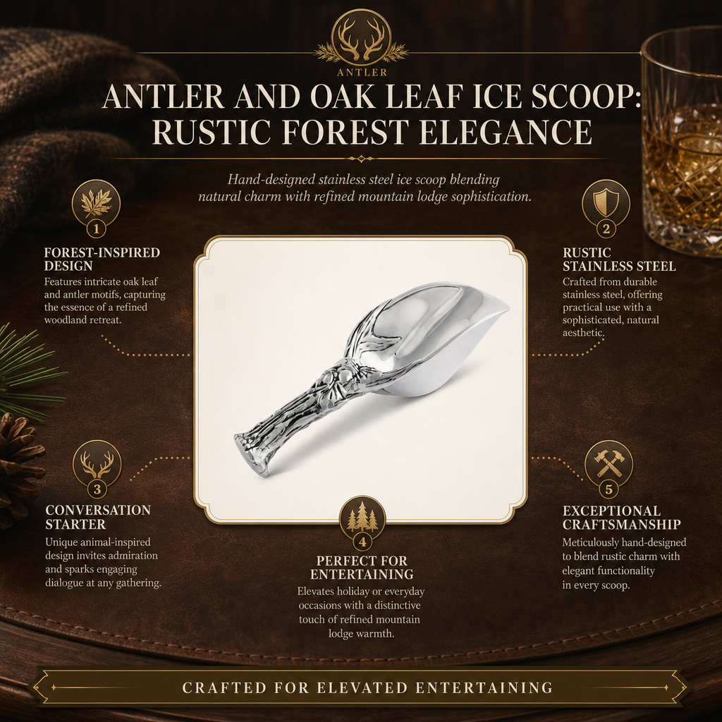 Antler and Oak Leaf Ice Scoop 11