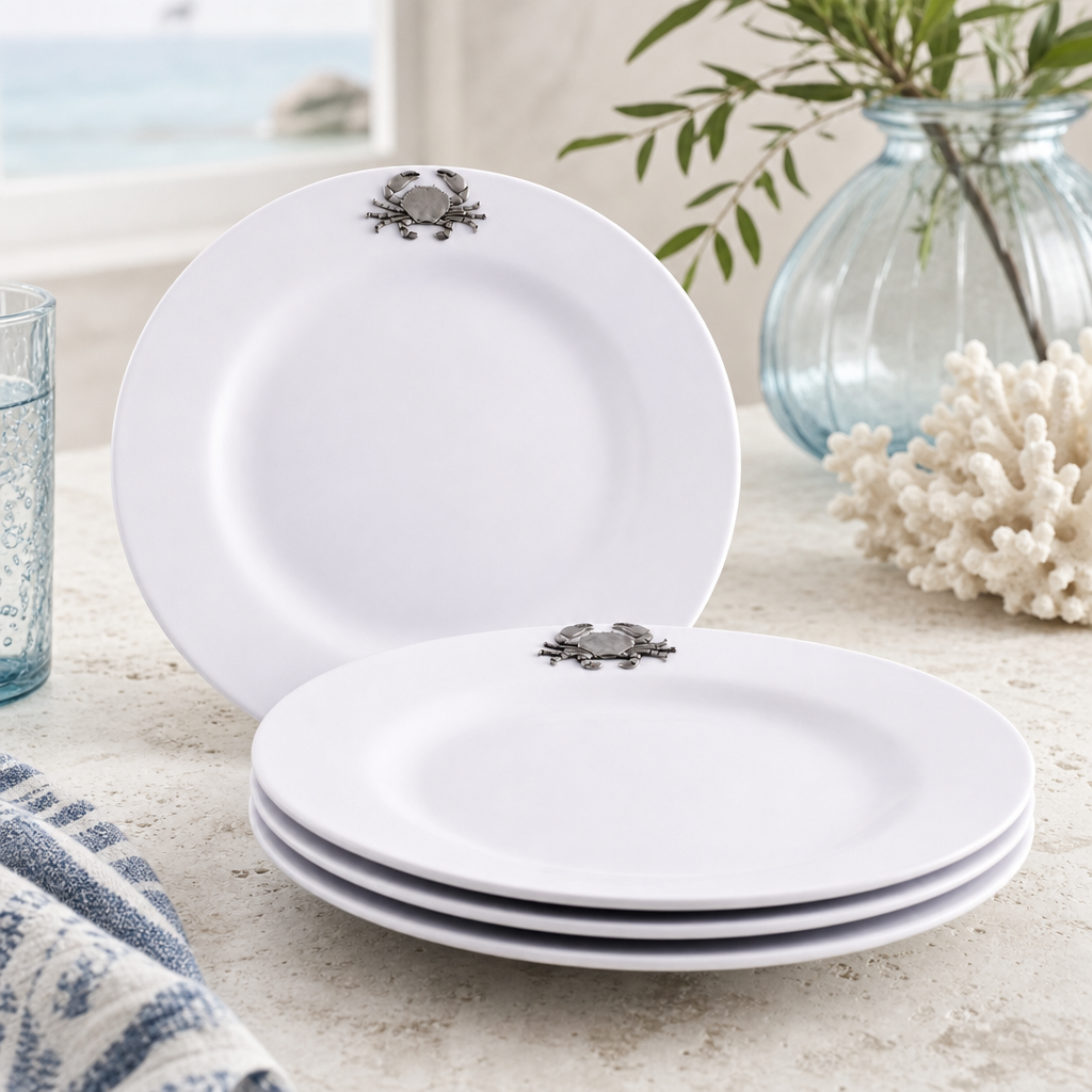 Crab Melamine Lunch Plates - Set of 4 1