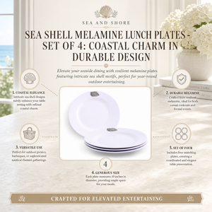 Sea Shell Melamine Lunch Plates - Set of 4 15