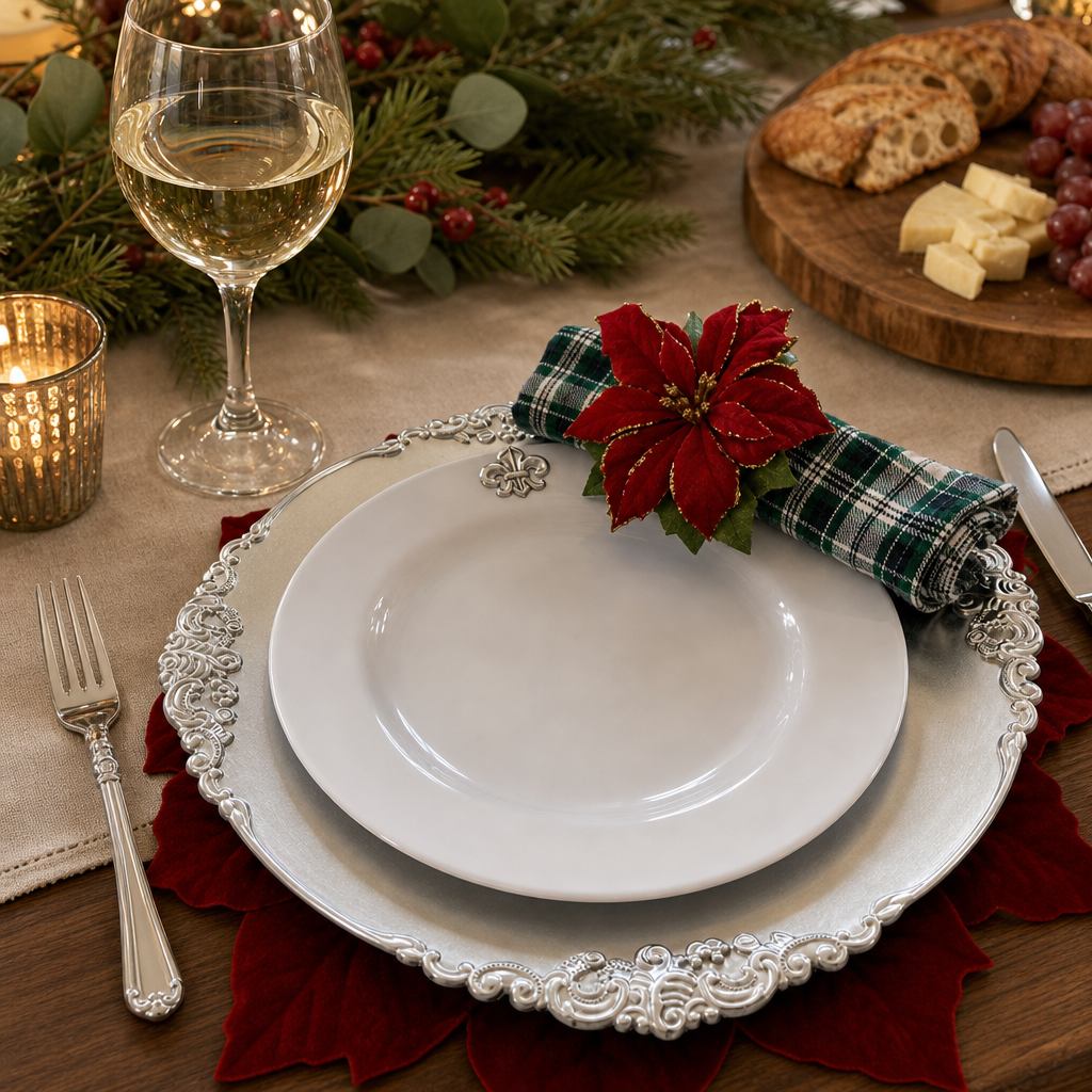 Fleur de lis Melamine Lunch Plates - Set of 4 5