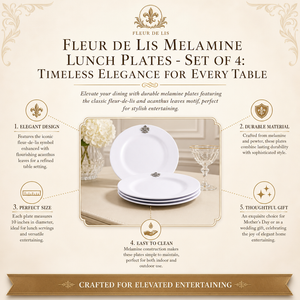 Fleur de lis Melamine Lunch Plates - Set of 4 13