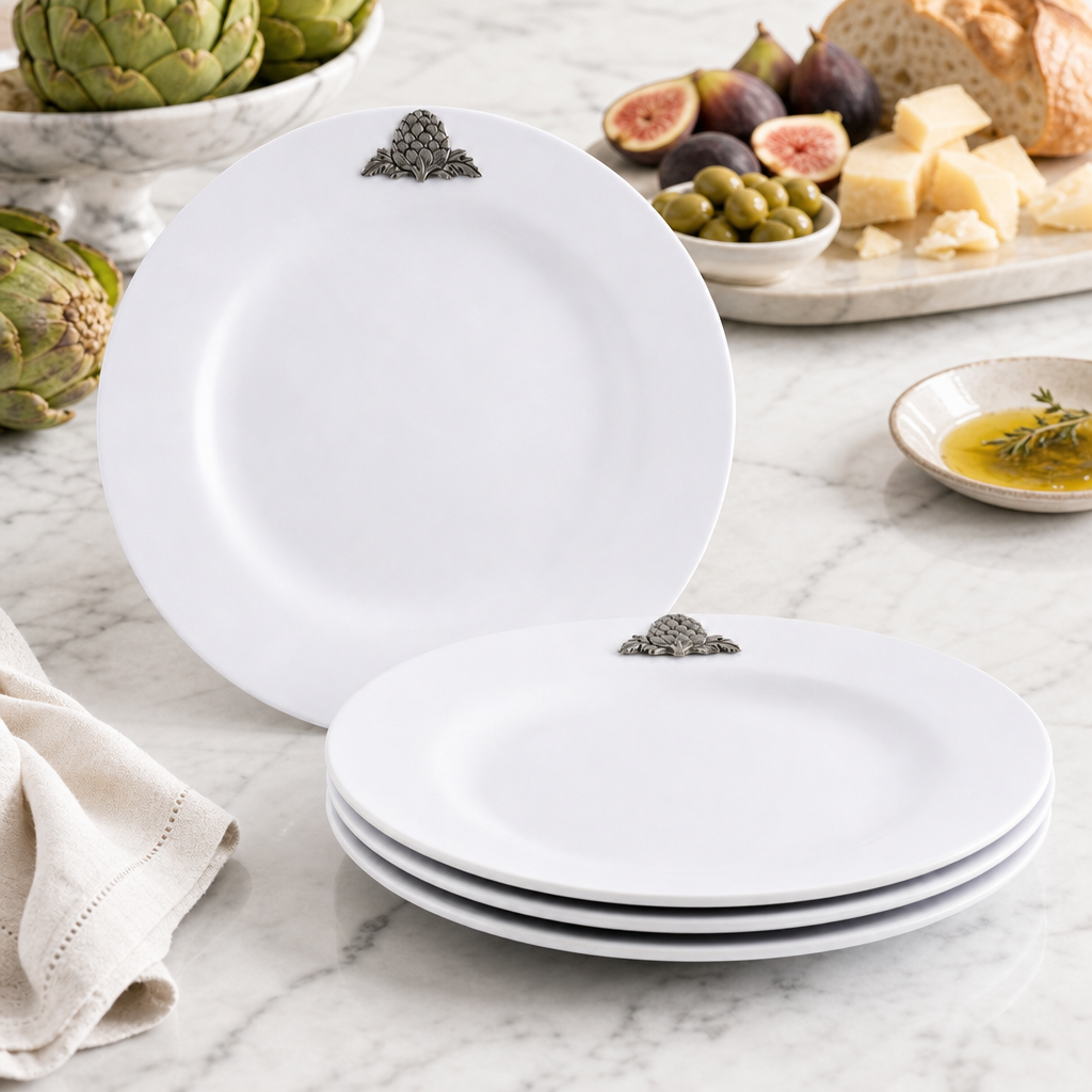 Artichoke Melamine Lunch Plates - Set of 4 4