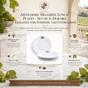 Artichoke Melamine Lunch Plates - Set of 4 10