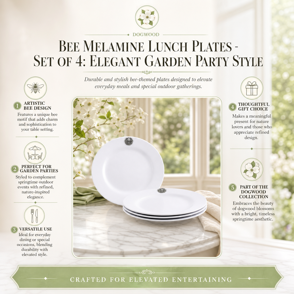 Bee Melamine Lunch Plates - Set of 4 10