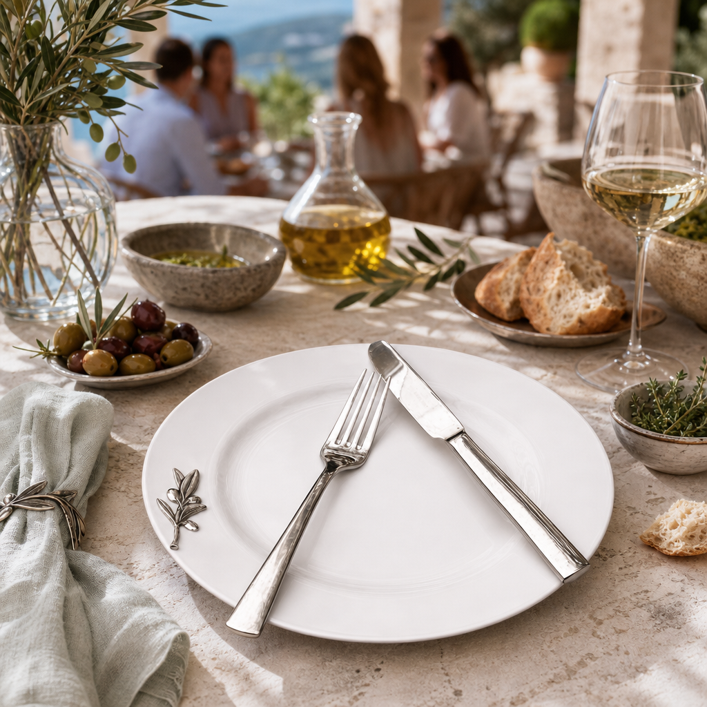 Olive Melamine Lunch Plates - Set of 4 5