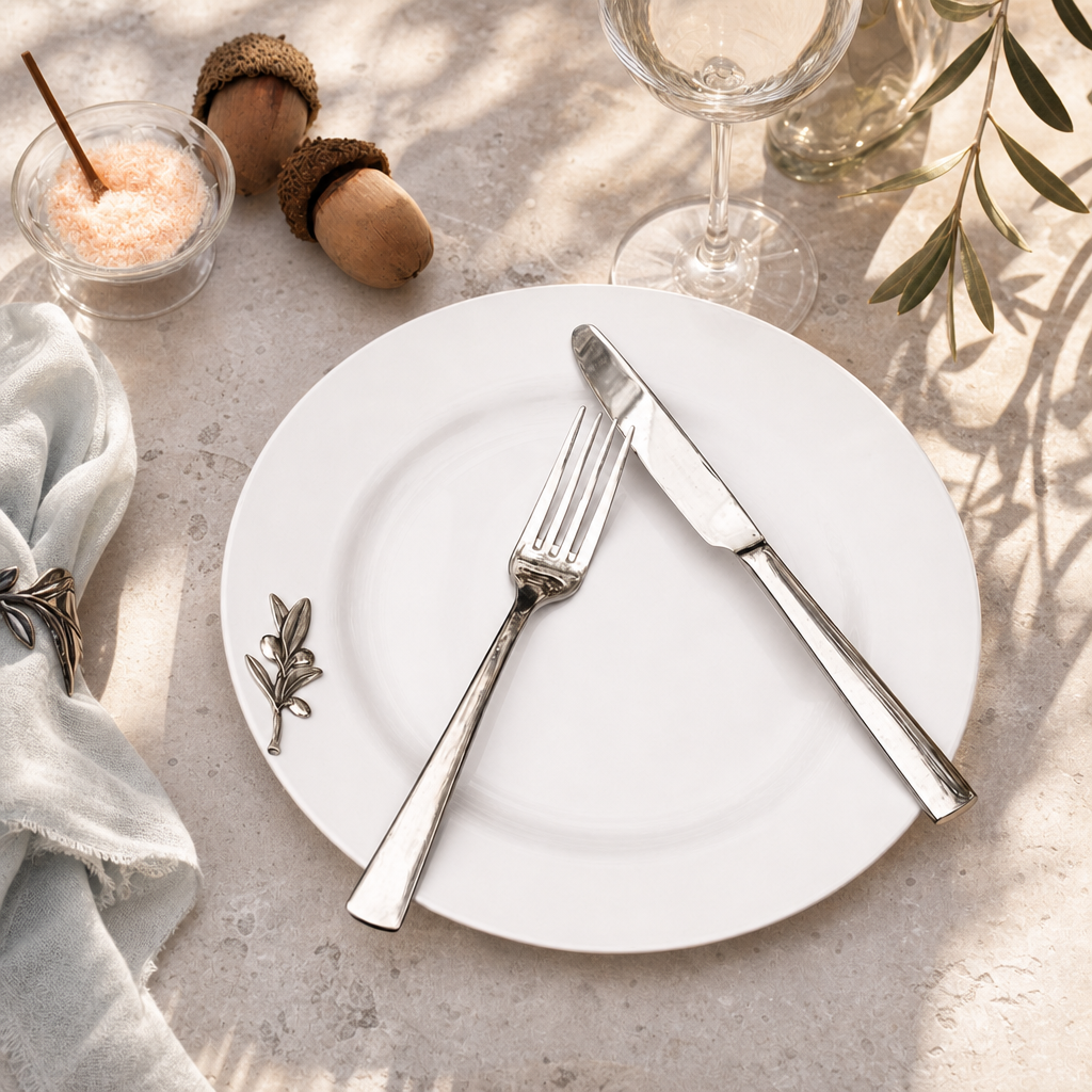 Olive Melamine Lunch Plates - Set of 4 3