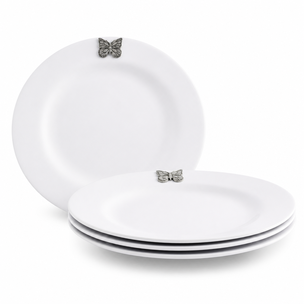 Butterfly Melamine Lunch Plates - Set of 4 1