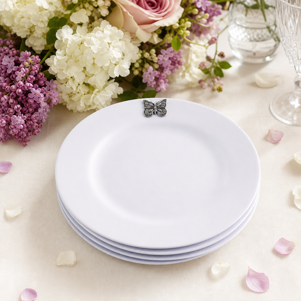 Butterfly Melamine Lunch Plates - Set of 4 14