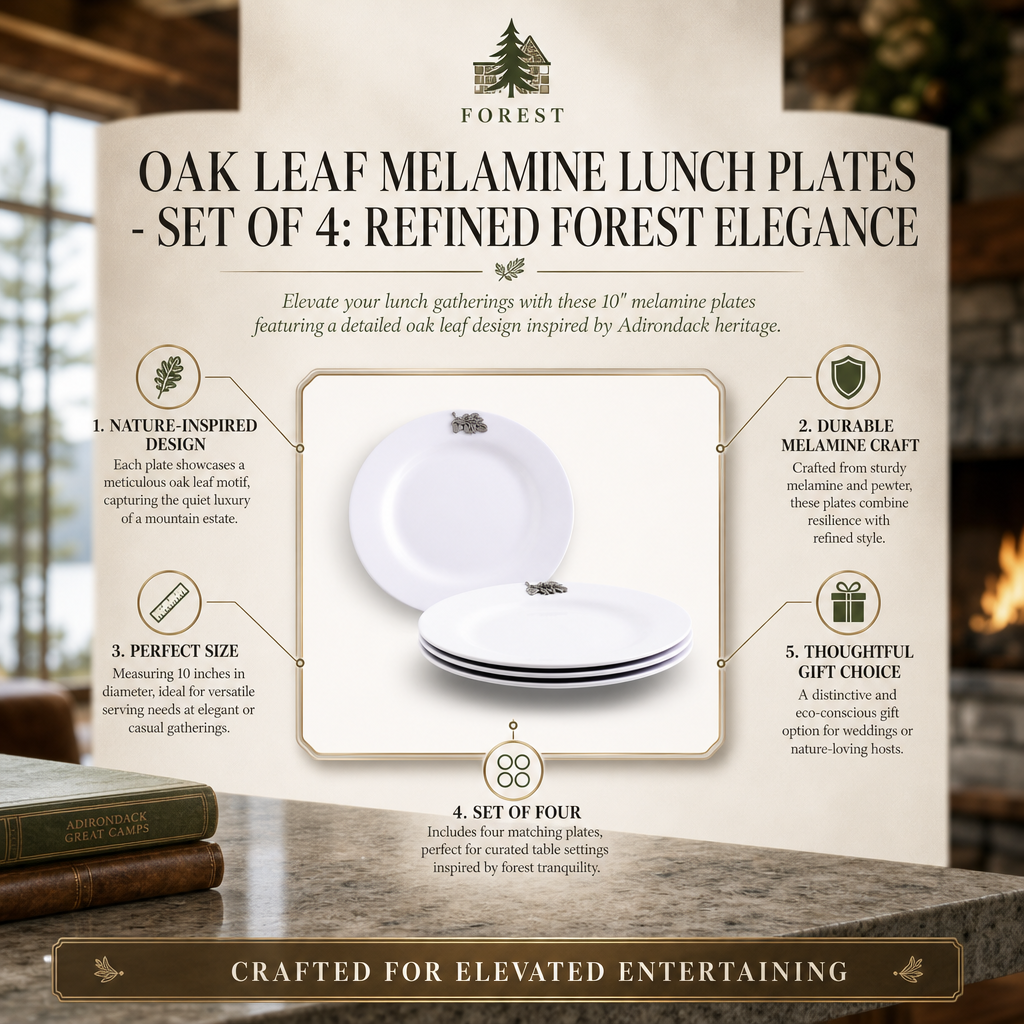 Oak Leaf Melamine Lunch Plates - Set of 4 1