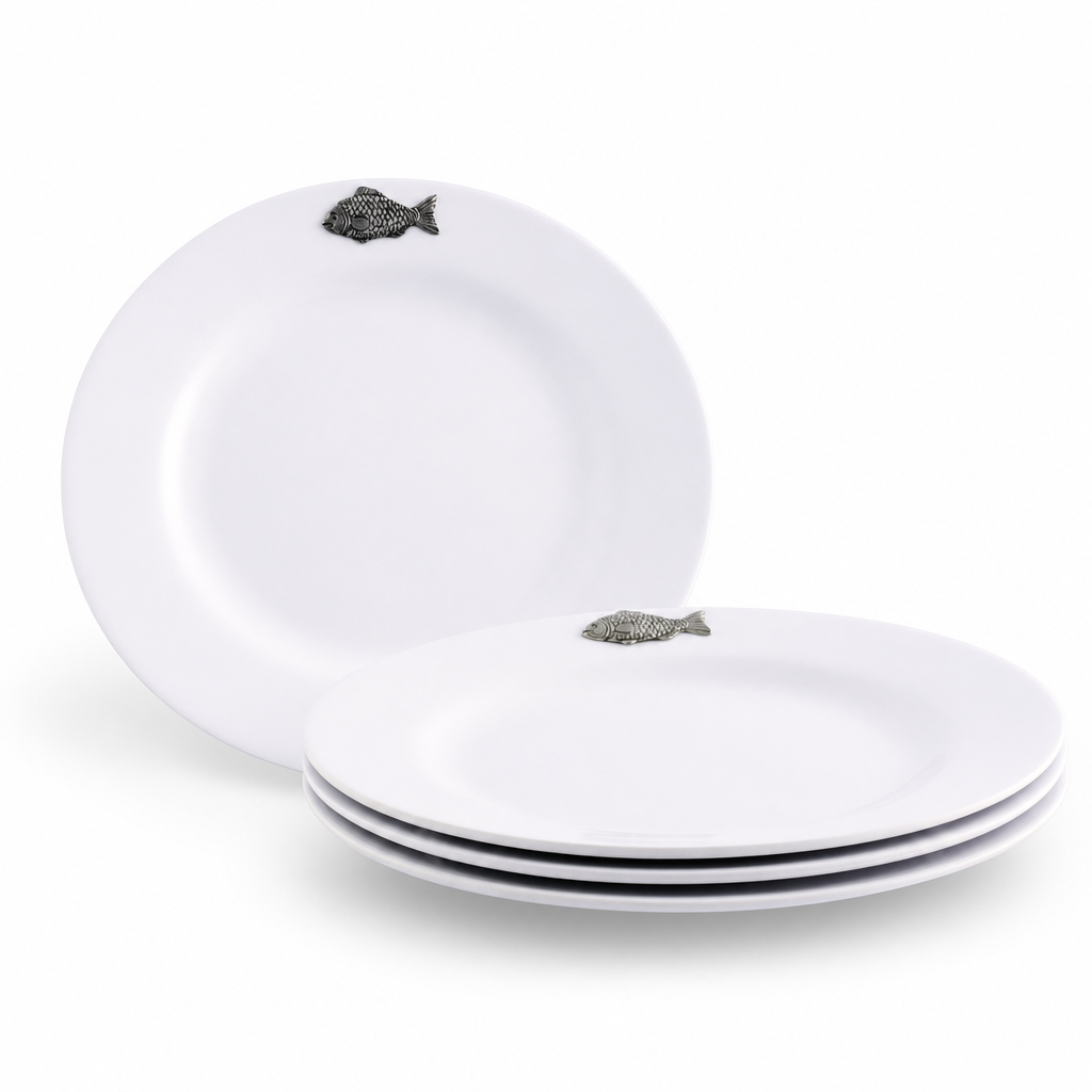 Fish Melamine Lunch Plates - Set of 4 1