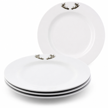 Elk / Deer Antlers Melamine Lunch Plates - Set of 4 1