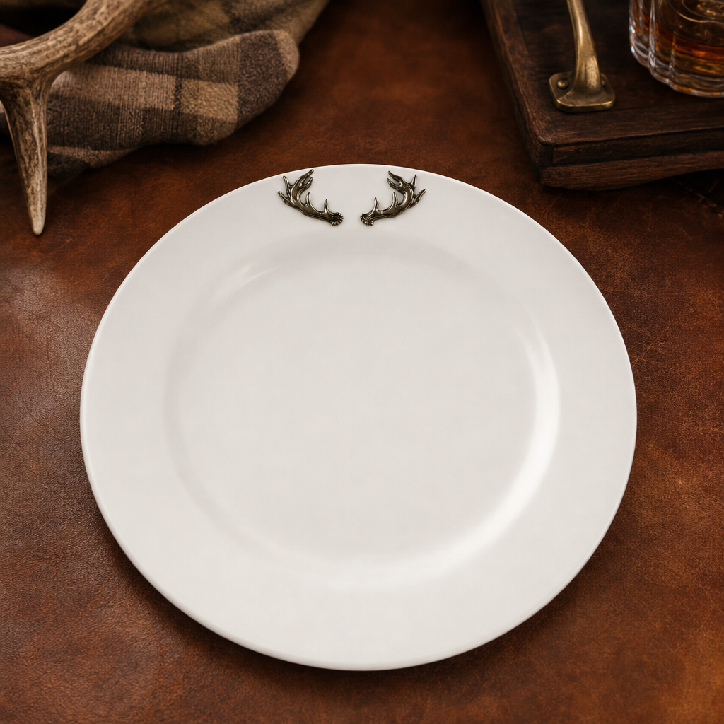 Elk / Deer Antlers Melamine Lunch Plates - Set of 4 3