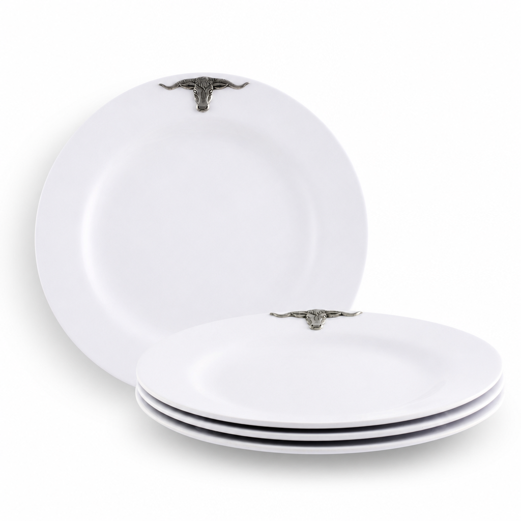 Longhorn Melamine Lunch Plates - Set of 4 1