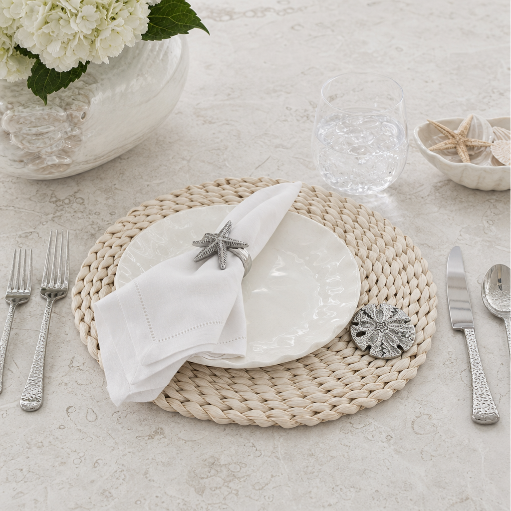 Sand Dollar Twisted Seagrass Placemats - set of 4 5