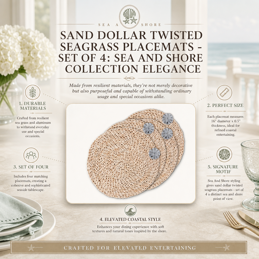 Sand Dollar Twisted Seagrass Placemats - set of 4 13