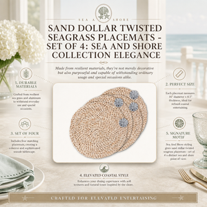 Sand Dollar Twisted Seagrass Placemats - set of 4 13