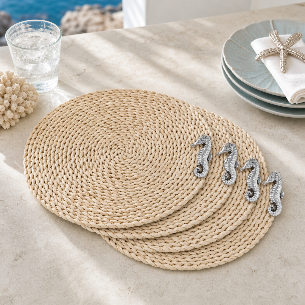 Sea Horse Twisted Seagrass Placemats - set of 4 1