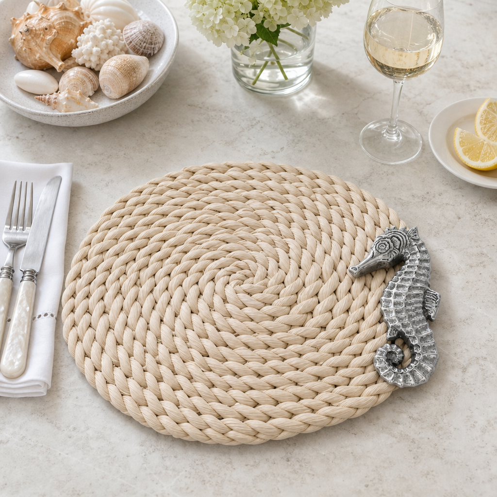 Sea Horse Twisted Seagrass Placemats - set of 4 5
