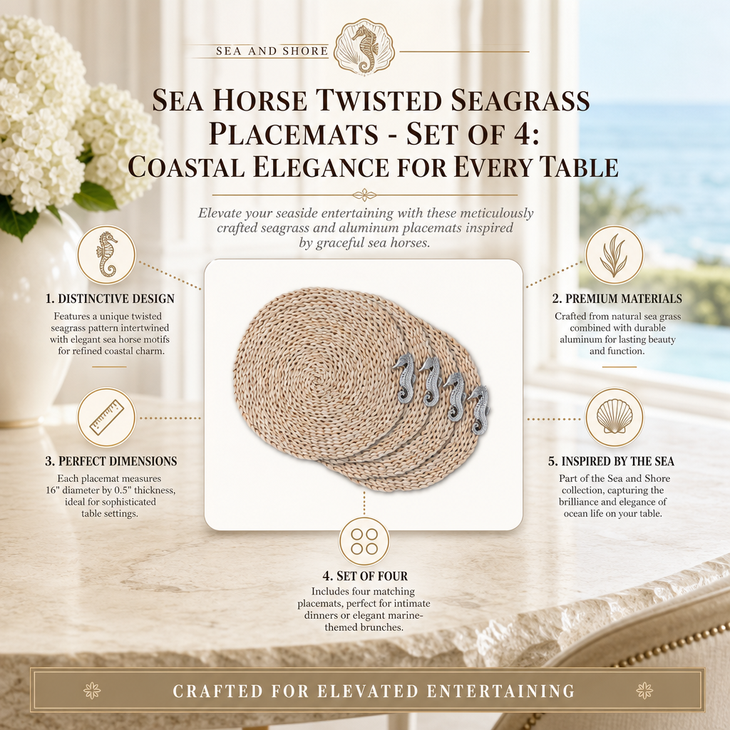 Sea Horse Twisted Seagrass Placemats - set of 4 14