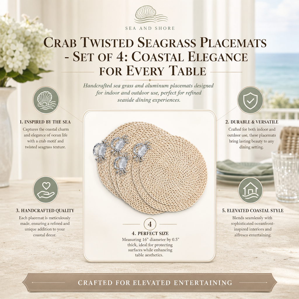 Crab Twisted Seagrass Placemats - set of 4 14