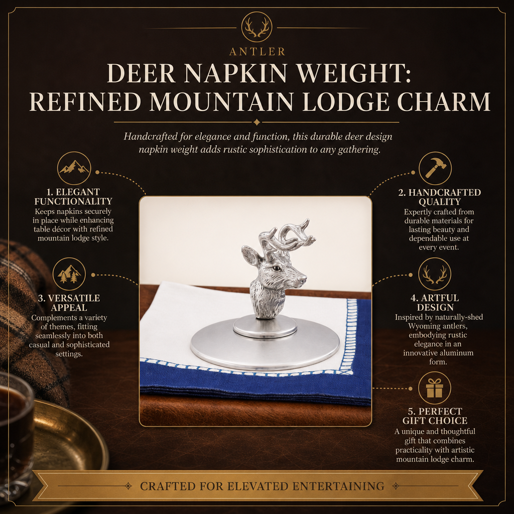 Deer Napkin Weight: Refined Mountain Lodge Charm