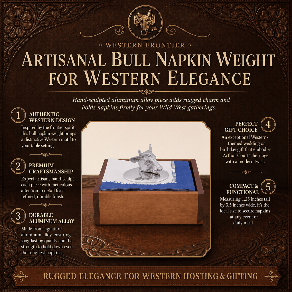 Artisanal Bull Napkin Weight for Western Elegance