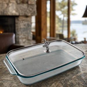 Deer Head Lid with Pyrex 3 quart Baking Dish 2