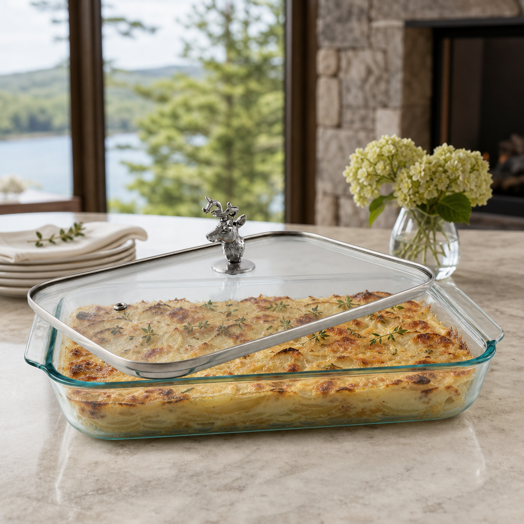 Deer Head Lid with Pyrex 3 quart Baking Dish 5