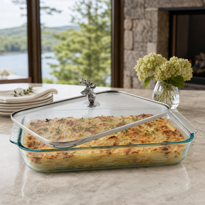 Deer Head Lid with Pyrex 3 quart Baking Dish 5